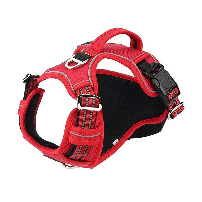 Harnais chien EXTREME en nylon/néoprène rouge FREEDOG - DOGFRENCHTOUCH
